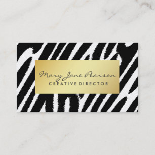 Cartão De Visita Teste padrão branco preto Luxe Dourado elegante d
