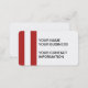 Cartão De Visita Teste padrão branco vermelho moderno das listras (Frente/Verso)