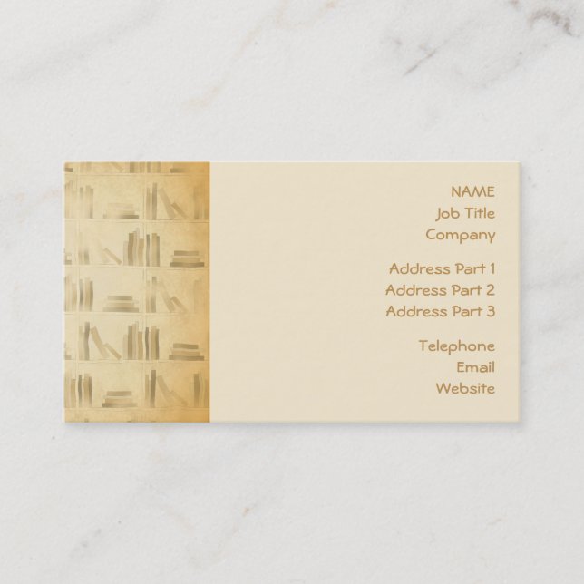 Cartão De Visita Teste padrão da estante. Fundo do olhar do estilo (Frente)