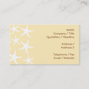 Cartão De Visita Teste padrão da estrela do mar no branco e no