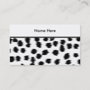 Cartão De Visita Teste padrão Dalmatian preto e branco do impress
