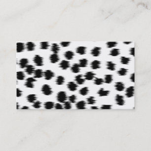 Cartão De Visita Teste padrão Dalmatian preto e branco do impress