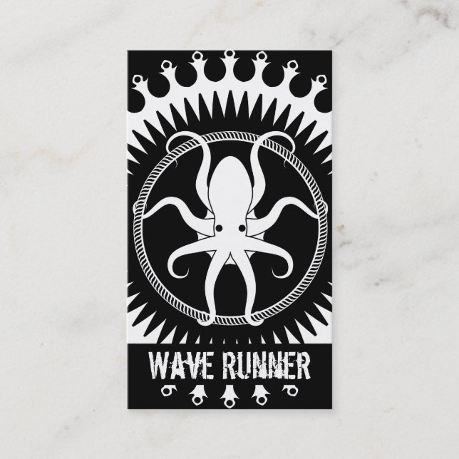 Cartão De Visita Teste padrão de Cracken do polvo de StellaRoot (Frente)