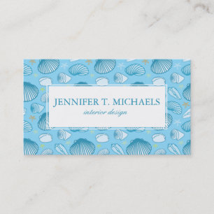 Cartão De Visita Teste padrão do azul de oceano