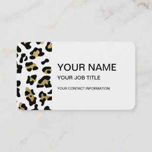 Cartão De Visita Teste padrão do impressão do leopardo do preto da