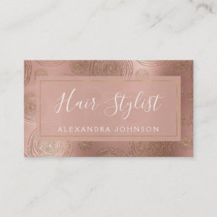 Cartão De Visita Teste padrão Dourado cor-de-rosa do círculo da