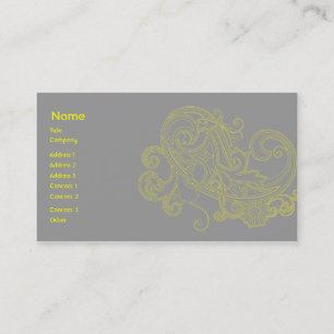 Cartão De Visita Teste padrão floral amarelo - negócio