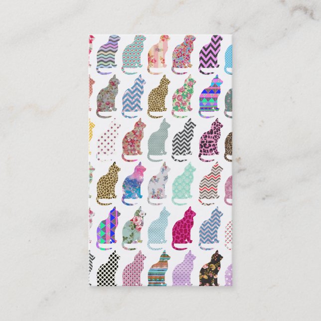 Cartão De Visita Teste padrão lunático asteca do gato da viga (Frente)