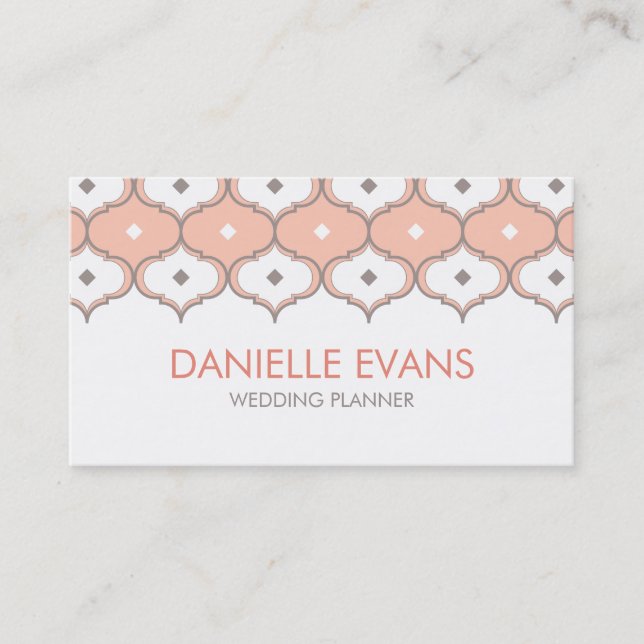 Cartão De Visita Teste padrão marroquino (Frente)