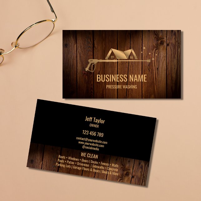 Cartão De Visita Teto de lavagem de energia por pressão profissiona (Criador carregado)