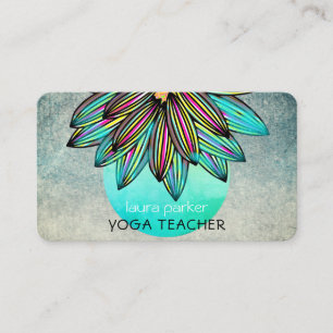 Cartão De Visita Teto Verde Lotus Flor Yoga Meditação B