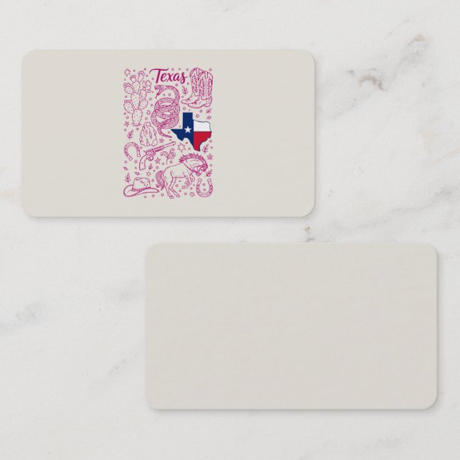 Cartão De Visita Texas Cowboy Pack Western Vibes (Frente/Verso)