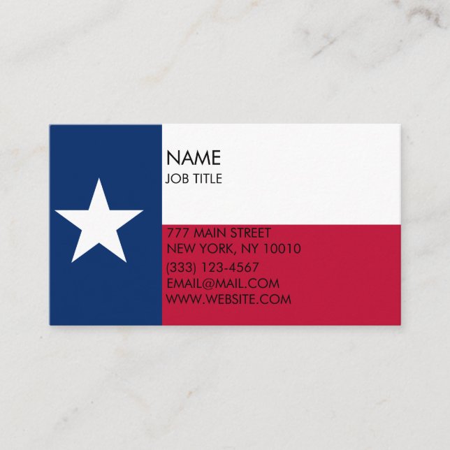 Cartão De Visita Texas Flag Modern (Frente)