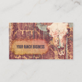 Cartão De Visita Têxtil Russo Vintage Western Bull Crânio