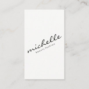 Cartão De Visita Texto Cursive minimalista