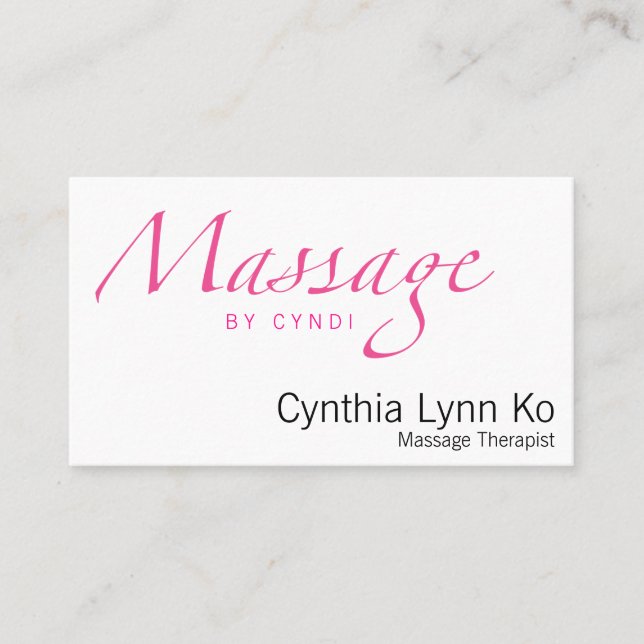Cartão De Visita Texto da massagem (Frente)