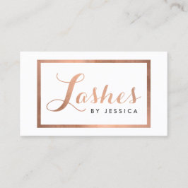 Cartão De Visita Texto do Script Glam Lashes - Rosa Dourado