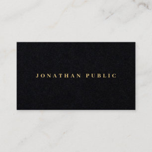 Cartão De Visita Texto Dourado personalizado elegante para o luxo P