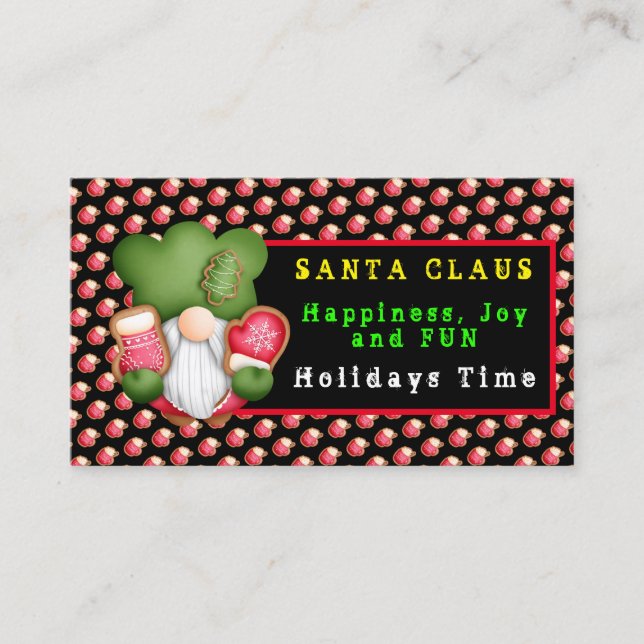 Cartão De Visita Texto e Cor de Personalização do Gnomo Doce (Frente)