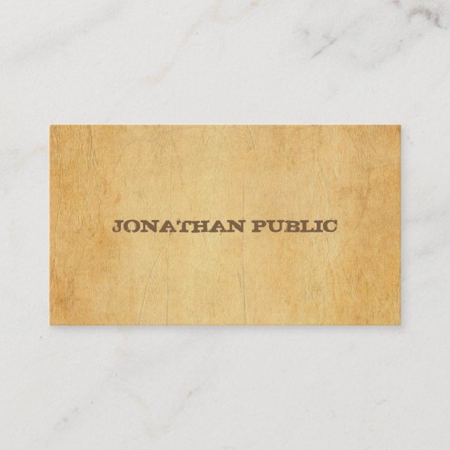 Cartão De Visita Texto Elegante de Script em Distância de Papel Ant (Frente)