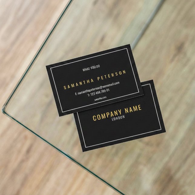 Cartão De Visita Texto em negrito dourado e prateado (Gold and silver bold text business card.)