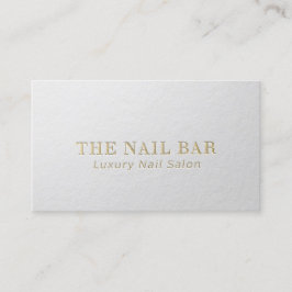 Cartão De Visita Texto em relevo mínimo branco e Dourado do moderno