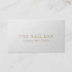 Cartão De Visita Texto em relevo mínimo branco e Dourado do moderno