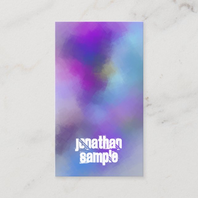 Cartão De Visita Texto em relevo modelo Moderno de Abstrato de Arte (Frente)