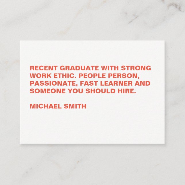 Cartão De Visita Texto Grande Mínimo Negrito (Frente)