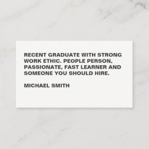 Cartão De Visita Texto Grande Mínimo Negrito