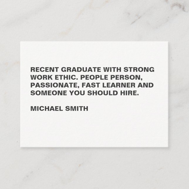 Cartão De Visita Texto Grande Mínimo Negrito (Frente)