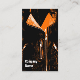 Cartão De Visita Texto lateral preto alaranjado do casaco de