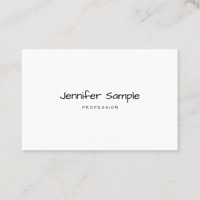 Cartão De Visita Texto Mínimo de Texto em Modelo Mão Elegante Moder (Frente)