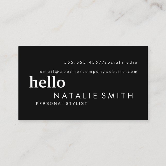 Cartão De Visita Texto Misto (Frente)