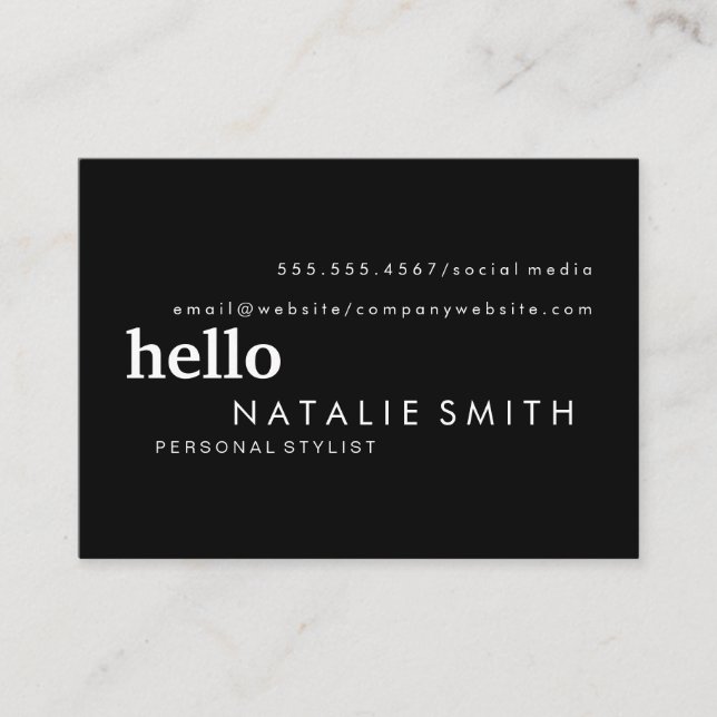 Cartão De Visita Texto Misto (Frente)