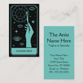 Cartão De Visita texto personalizado do tarot do professor de arte
