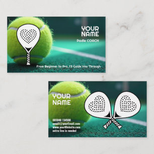 Cartão De Visita 🎾Texto personalizado,  Domine o Jogo Treinador de
