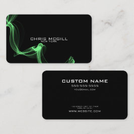 Cartão De Visita TEXTO PERSONALIZADO - Fumaça de brilho preto minim