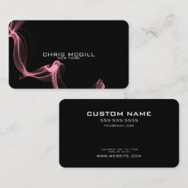 Cartão De Visita TEXTO PERSONALIZADO - Fumaça de brilho preto minim