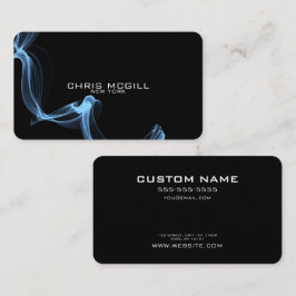 Cartão De Visita TEXTO PERSONALIZADO - Fumaça de brilho preto minim