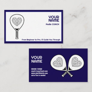 Cartão De Visita Texto personalizado 🎾, Treinador Padel