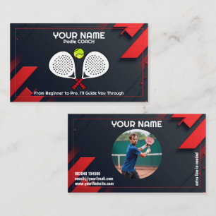 Cartão De Visita 🎾Texto personalizado, Treinador Padel Smash & Ser