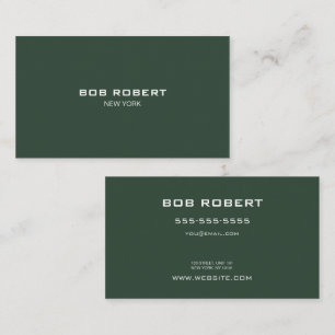 Cartão De Visita TEXTO PERSONALIZADO - Verde Sólido Minimalista