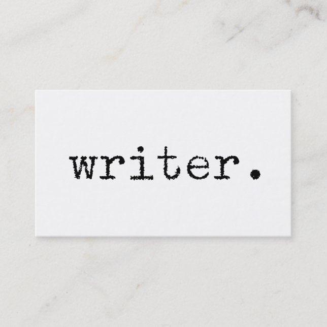 Cartão De Visita Texto preto e branco da máquina de escrever do (Frente)