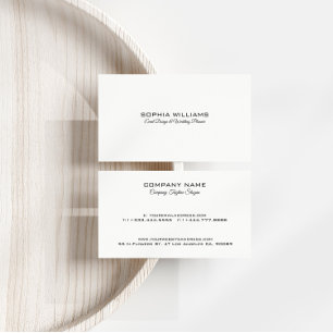 Cartão De Visita Texto Preto Personalizado Design minimalista simpl