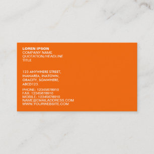 Cartão De Visita Texto Simples 02 - Laranja