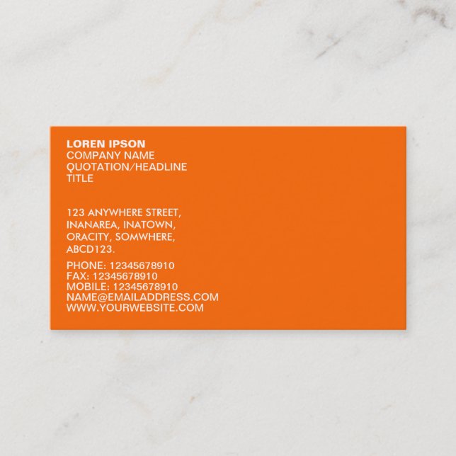 Cartão De Visita Texto Simples 02 - Laranja (Frente)