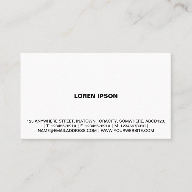 Cartão De Visita Texto Simples 08 - Branco (Frente)