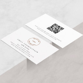 Cartão De Visita Texto simples Logotipo QR Código qualquer profissã