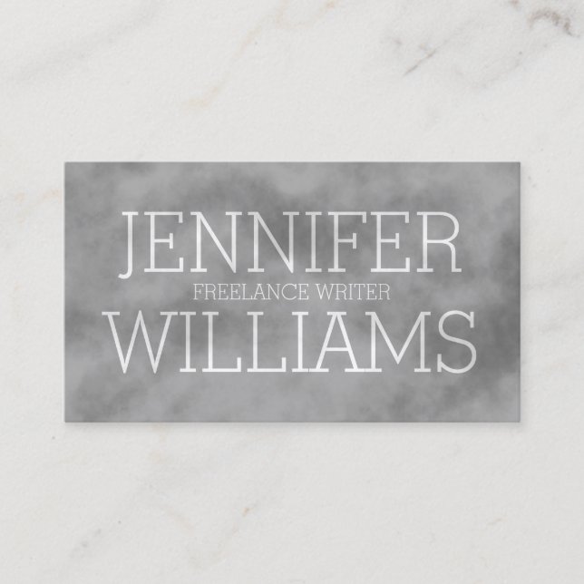 Cartão De Visita Texto transparente da névoa da nuvem (Frente)